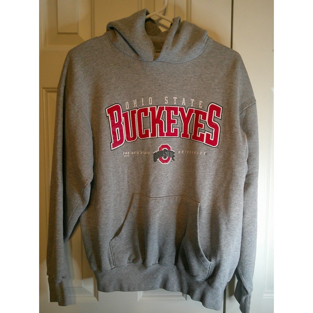 Vintage Ohio State Buckeyes Hoodie Sweatshirt Pullover NCAA College Gray